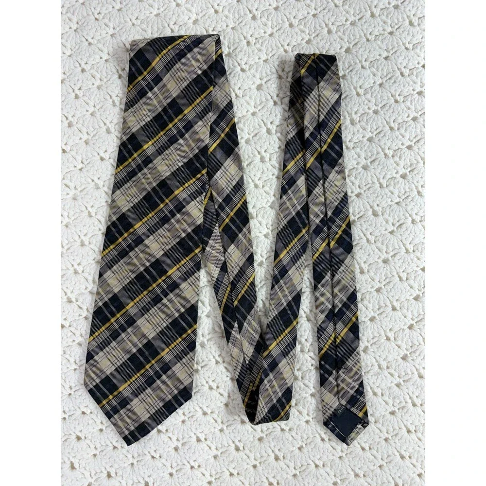 Banana Republic Vintage Men's Silk Tie Plaid Wide 4